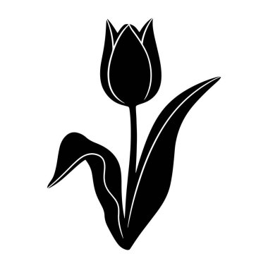 Lale Çiçeği Silüeti Simge Vektör ResmiComment 