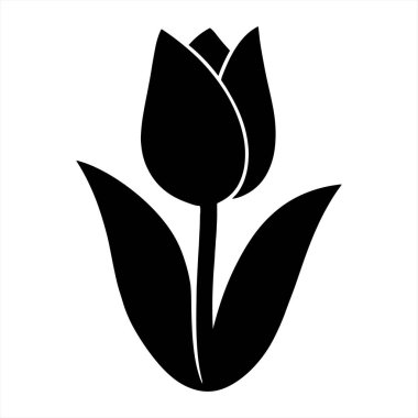 Lale Çiçeği Silüeti Simge Vektör ResmiComment 