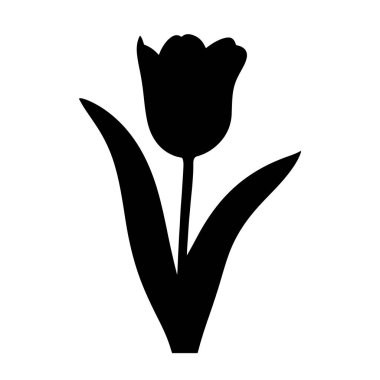 Tulip Flower Silhouette Icon Vector Illustration On White Background  clipart