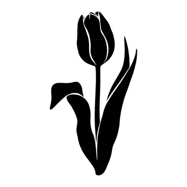 Lale Çiçeği Silüeti Simge Vektör ResmiComment 