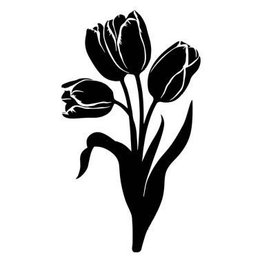 Lale Çiçeği Silüeti Simge Vektör ResmiComment 