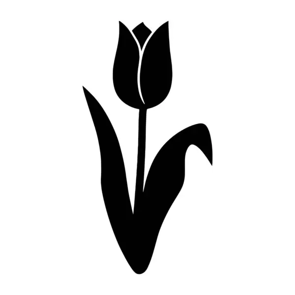 Lale Çiçeği Silüeti Simge Vektör ResmiComment 