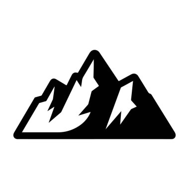 Beyaz arkaplanda dağ silueti simgeleri Vektör Resimleri