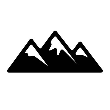 Beyaz arkaplanda dağ silueti simgeleri Vektör Resimleri