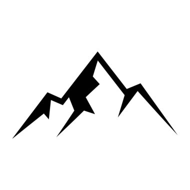 Beyaz arkaplanda dağ silueti simgeleri Vektör Resimleri