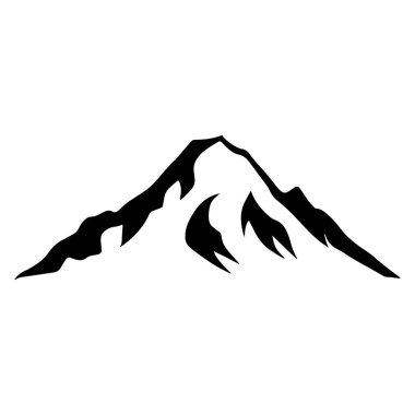 Beyaz arkaplanda dağ silueti simgeleri Vektör Resimleri