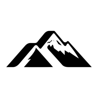 Beyaz arkaplanda dağ silueti simgeleri Vektör Resimleri