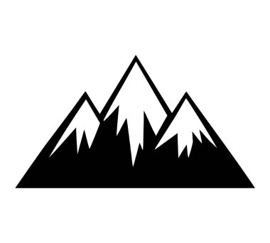 Beyaz arkaplanda dağ silueti simgeleri Vektör Resimleri