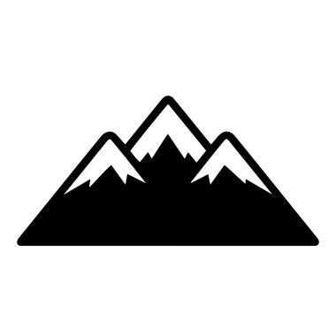 Beyaz arkaplanda dağ silueti simgeleri Vektör Resimleri