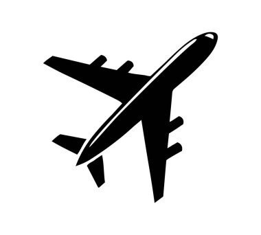 Uçak silueti simgesi Vektör İllüstrasyonu