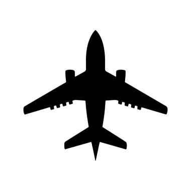 Uçak silueti simgesi Vektör İllüstrasyonu