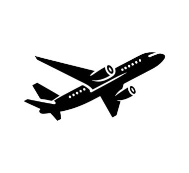 Uçak silueti simgesi Vektör İllüstrasyonu