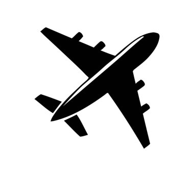 Uçak silueti simgesi Vektör İllüstrasyonu
