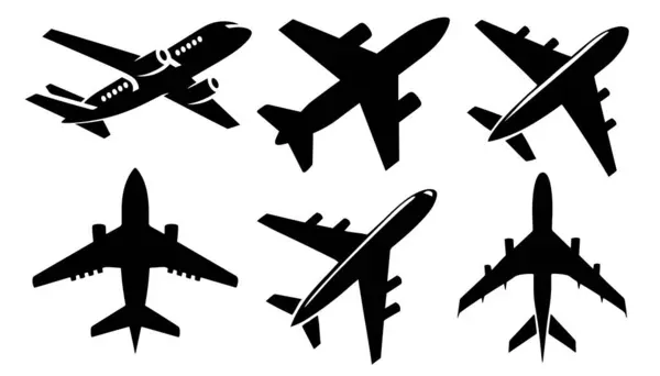 Uçak silueti simgesi Vektör İllüstrasyonu
