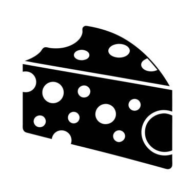 Beyaz arka planda Peynir Vektörü Glyph Simgesi Sembol İllüstrasyonu. Süt Ürünleri, Beyaz Arkaplanda Peynir Dilimi Simgesi