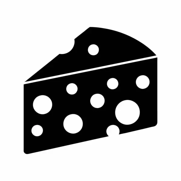 Beyaz arka planda Peynir Vektörü Glyph Simgesi Sembol İllüstrasyonu. Süt Ürünleri, Beyaz Arkaplanda Peynir Dilimi Simgesi