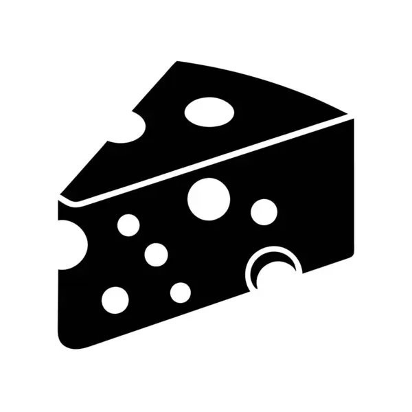 Beyaz arka planda Peynir Vektörü Glyph Simgesi Sembol İllüstrasyonu. Süt Ürünleri, Beyaz Arkaplanda Peynir Dilimi Simgesi