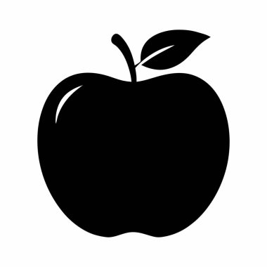Elma silueti Vektör Resimleri Beyaz Arkaplanda İzole Edildi. Sembol, logo, web simgesi, çıkartma tasarımı, işaret ya da istediğiniz herhangi bir tasarım için. Kullanımı kolay