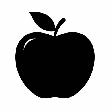 Elma silueti Vektör Resimleri Beyaz Arkaplanda İzole Edildi. Sembol, logo, web simgesi, çıkartma tasarımı, işaret ya da istediğiniz herhangi bir tasarım için. Kullanımı kolay