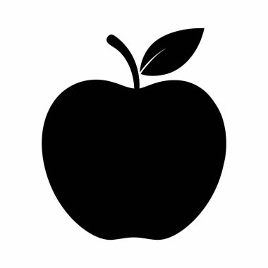 Elma silueti Vektör Resimleri Beyaz Arkaplanda İzole Edildi. Sembol, logo, web simgesi, çıkartma tasarımı, işaret ya da istediğiniz herhangi bir tasarım için. Kullanımı kolay