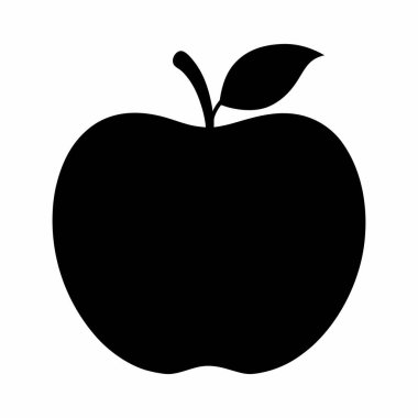 Elma silueti Vektör Resimleri Beyaz Arkaplanda İzole Edildi. Sembol, logo, web simgesi, çıkartma tasarımı, işaret ya da istediğiniz herhangi bir tasarım için. Kullanımı kolay