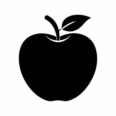 Elma silueti Vektör Resimleri Beyaz Arkaplanda İzole Edildi. Sembol, logo, web simgesi, çıkartma tasarımı, işaret ya da istediğiniz herhangi bir tasarım için. Kullanımı kolay
