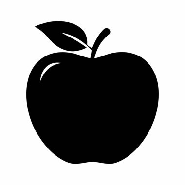 Elma silueti Vektör Resimleri Beyaz Arkaplanda İzole Edildi. Sembol, logo, web simgesi, çıkartma tasarımı, işaret ya da istediğiniz herhangi bir tasarım için. Kullanımı kolay