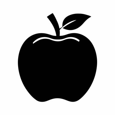Elma silueti Vektör Resimleri Beyaz Arkaplanda İzole Edildi. Sembol, logo, web simgesi, çıkartma tasarımı, işaret ya da istediğiniz herhangi bir tasarım için. Kullanımı kolay