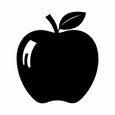 Elma silueti Vektör Resimleri Beyaz Arkaplanda İzole Edildi. Sembol, logo, web simgesi, çıkartma tasarımı, işaret ya da istediğiniz herhangi bir tasarım için. Kullanımı kolay
