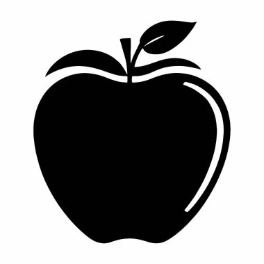 Elma silueti Vektör Resimleri Beyaz Arkaplanda İzole Edildi. Sembol, logo, web simgesi, çıkartma tasarımı, işaret ya da istediğiniz herhangi bir tasarım için. Kullanımı kolay