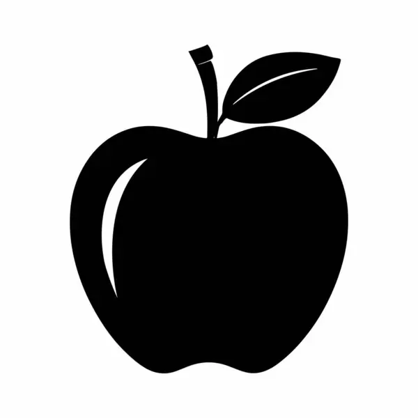 Elma silueti Vektör Resimleri Beyaz Arkaplanda İzole Edildi. Sembol, logo, web simgesi, çıkartma tasarımı, işaret ya da istediğiniz herhangi bir tasarım için. Kullanımı kolay