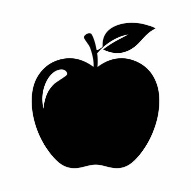 Elma silueti Vektör Resimleri Beyaz Arkaplanda İzole Edildi. Sembol, logo, web simgesi, çıkartma tasarımı, işaret ya da istediğiniz herhangi bir tasarım için. Kullanımı kolay