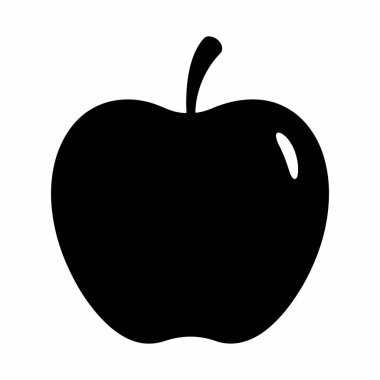 Elma silueti Vektör Resimleri Beyaz Arkaplanda İzole Edildi. Sembol, logo, web simgesi, çıkartma tasarımı, işaret ya da istediğiniz herhangi bir tasarım için. Kullanımı kolay