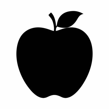 Elma silueti Vektör Resimleri Beyaz Arkaplanda İzole Edildi. Sembol, logo, web simgesi, çıkartma tasarımı, işaret ya da istediğiniz herhangi bir tasarım için. Kullanımı kolay