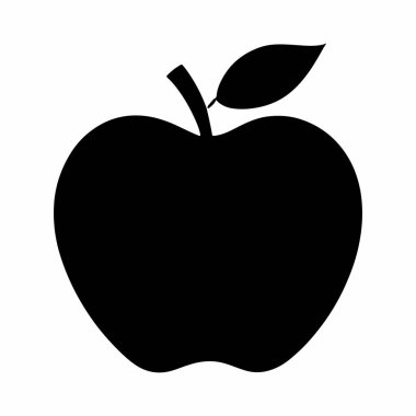 Elma silueti Vektör Resimleri Beyaz Arkaplanda İzole Edildi. Sembol, logo, web simgesi, çıkartma tasarımı, işaret ya da istediğiniz herhangi bir tasarım için. Kullanımı kolay