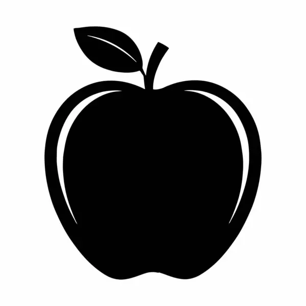 Elma silueti Vektör Resimleri Beyaz Arkaplanda İzole Edildi. Sembol, logo, web simgesi, çıkartma tasarımı, işaret ya da istediğiniz herhangi bir tasarım için. Kullanımı kolay