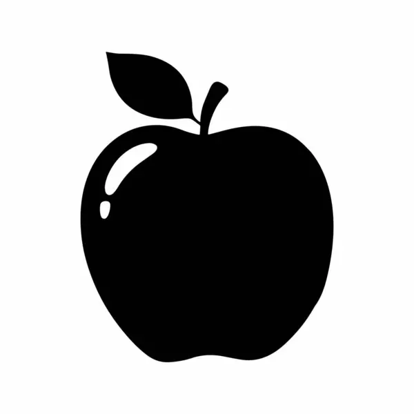 Elma silueti Vektör Resimleri Beyaz Arkaplanda İzole Edildi. Sembol, logo, web simgesi, çıkartma tasarımı, işaret ya da istediğiniz herhangi bir tasarım için. Kullanımı kolay