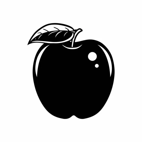 Elma silueti Vektör Resimleri Beyaz Arkaplanda İzole Edildi. Sembol, logo, web simgesi, çıkartma tasarımı, işaret ya da istediğiniz herhangi bir tasarım için. Kullanımı kolay