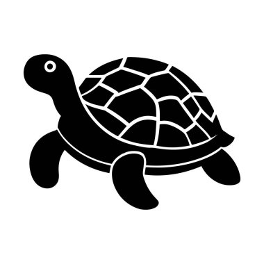 Kaplumbağa vektör silueti çizimi. beyaz arkaplan