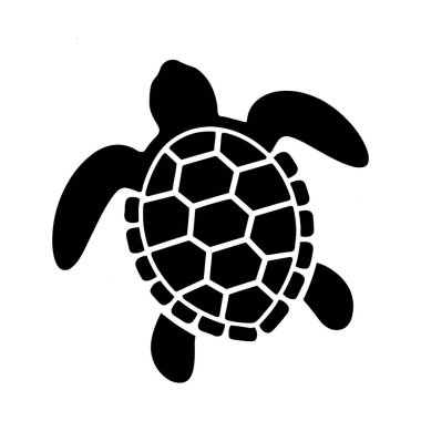 Kaplumbağa vektör silueti çizimi. beyaz arkaplan