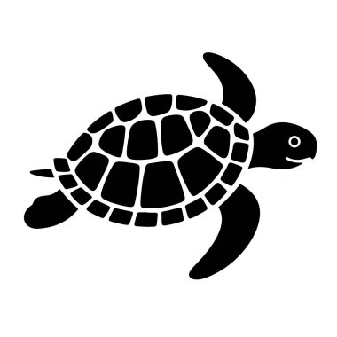 Kaplumbağa vektör silueti çizimi. beyaz arkaplan