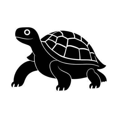 Kaplumbağa vektör silueti çizimi. beyaz arkaplan