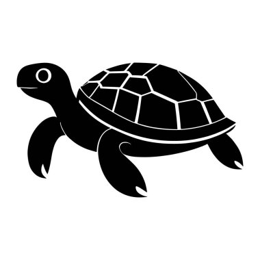 Kaplumbağa vektör silueti çizimi. beyaz arkaplan