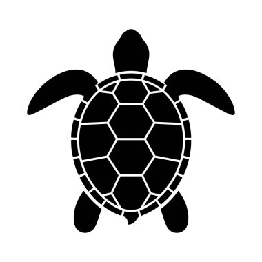 Kaplumbağa vektör silueti çizimi. beyaz arkaplan