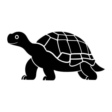 Kaplumbağa vektör silueti çizimi. beyaz arkaplan