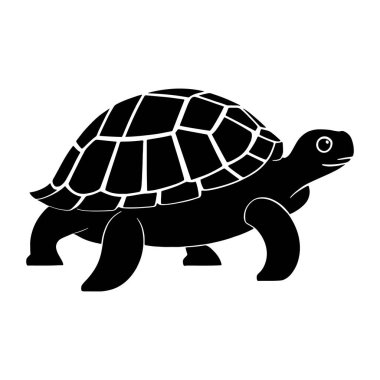 Kaplumbağa vektör silueti çizimi. beyaz arkaplan