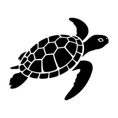 Kaplumbağa vektör silueti çizimi. beyaz arkaplan