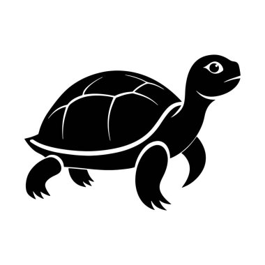 Kaplumbağa vektör silueti çizimi. beyaz arkaplan