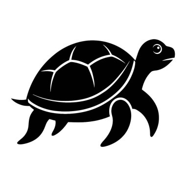 Turtle vector silhouette illustration. on white background clipart