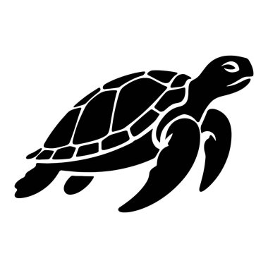 Kaplumbağa vektör silueti çizimi. beyaz arkaplan
